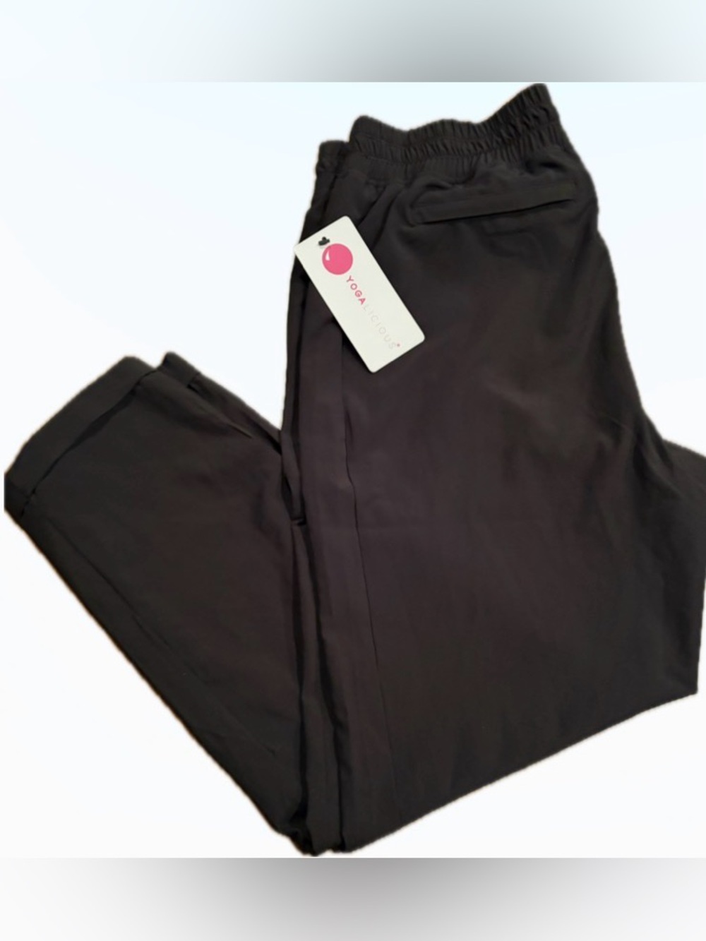 Yogalicious Black Pull-On Cuffed Straight Leg Pants XL NWT MSRP $78